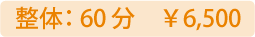 整体:60分 6500円