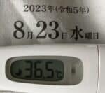 2023年8月23日（水）の検温結果